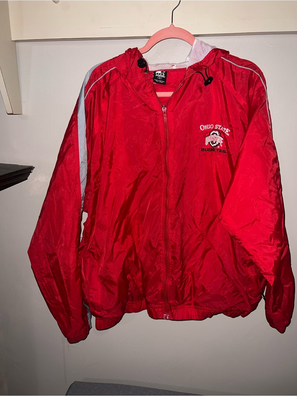 STARTER THE Ohio State Men’s Hooded Windbreaker Jacket